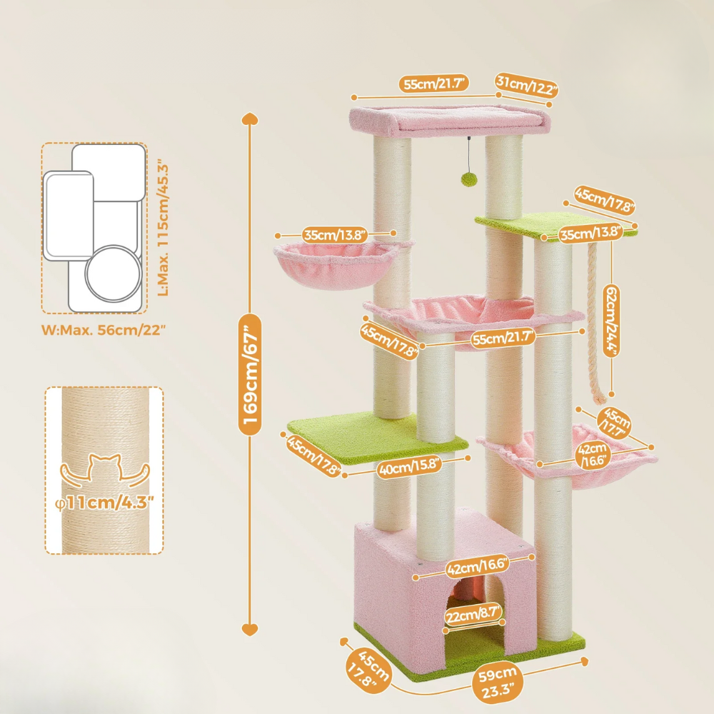Arbre à chat multi-niveaux robuste-MeowGriff
