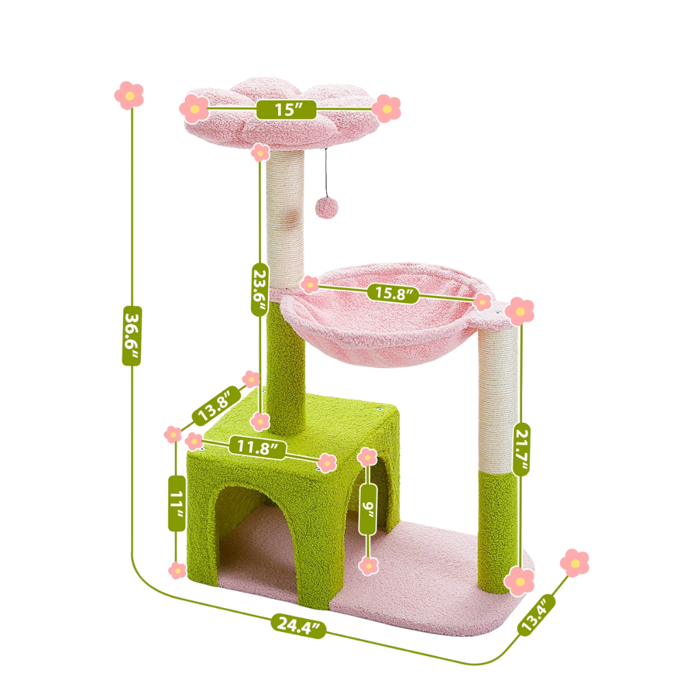Arbre à chat Fleur Condo Hamac-MeowGriff