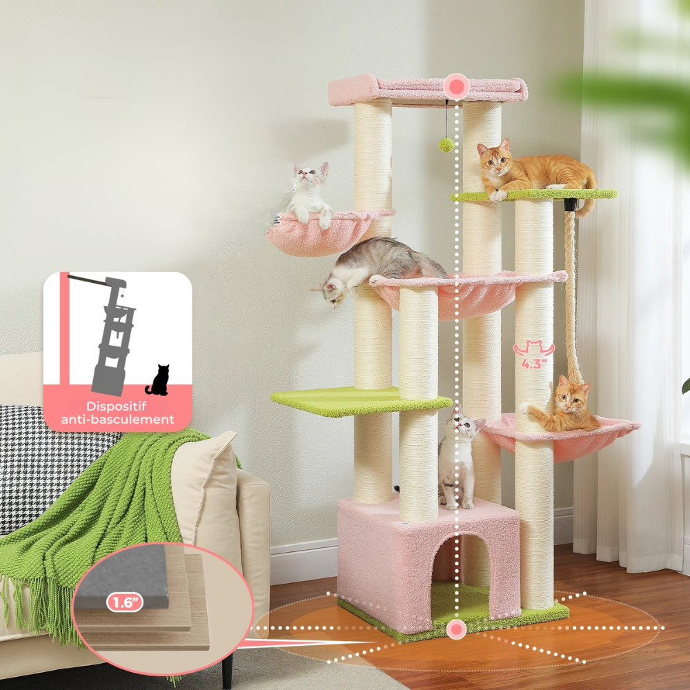 Château robuste à 7 niveaux pour chats-MeowGriff