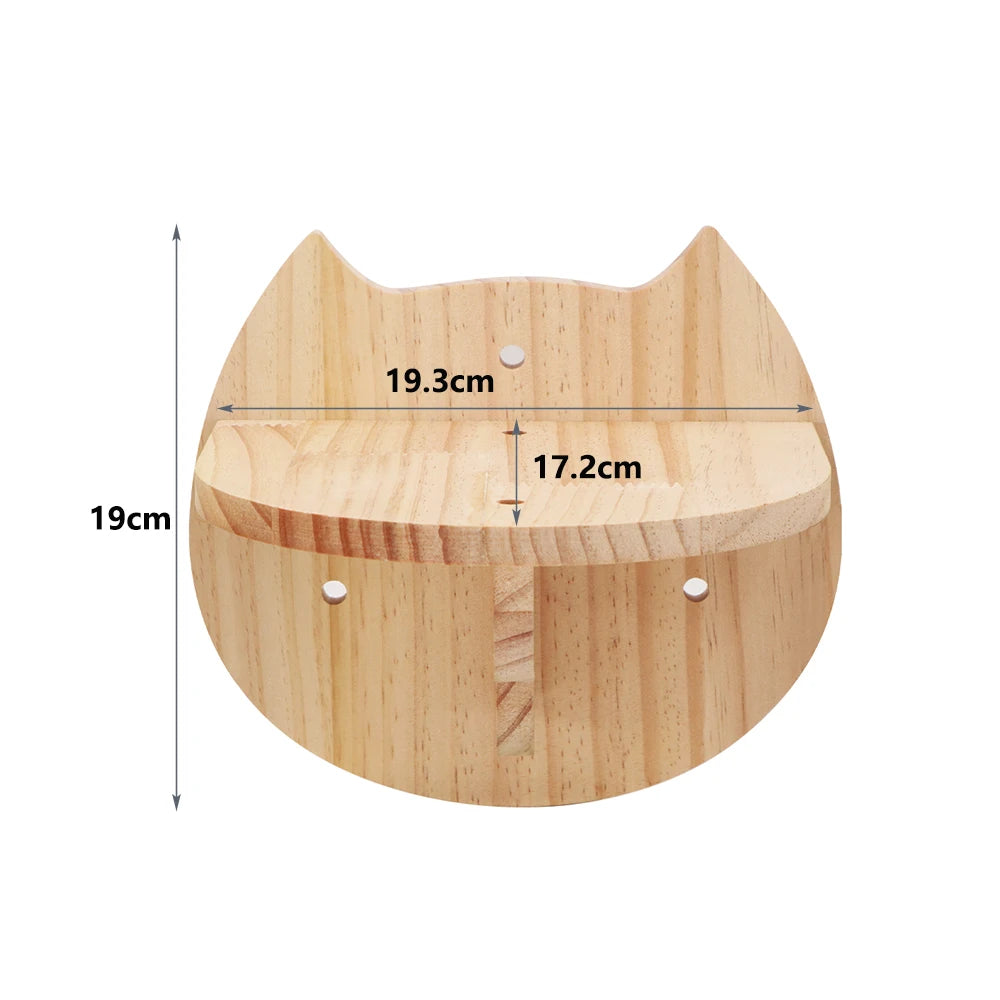 Ensemble d’étagères murales pour chat en forme de lune avec hamac, perchoirs, échelle et marches en bois massif – mobilier d’escalade intérieur élégant pour chat, pour l’activité, le repos et le jeu.
