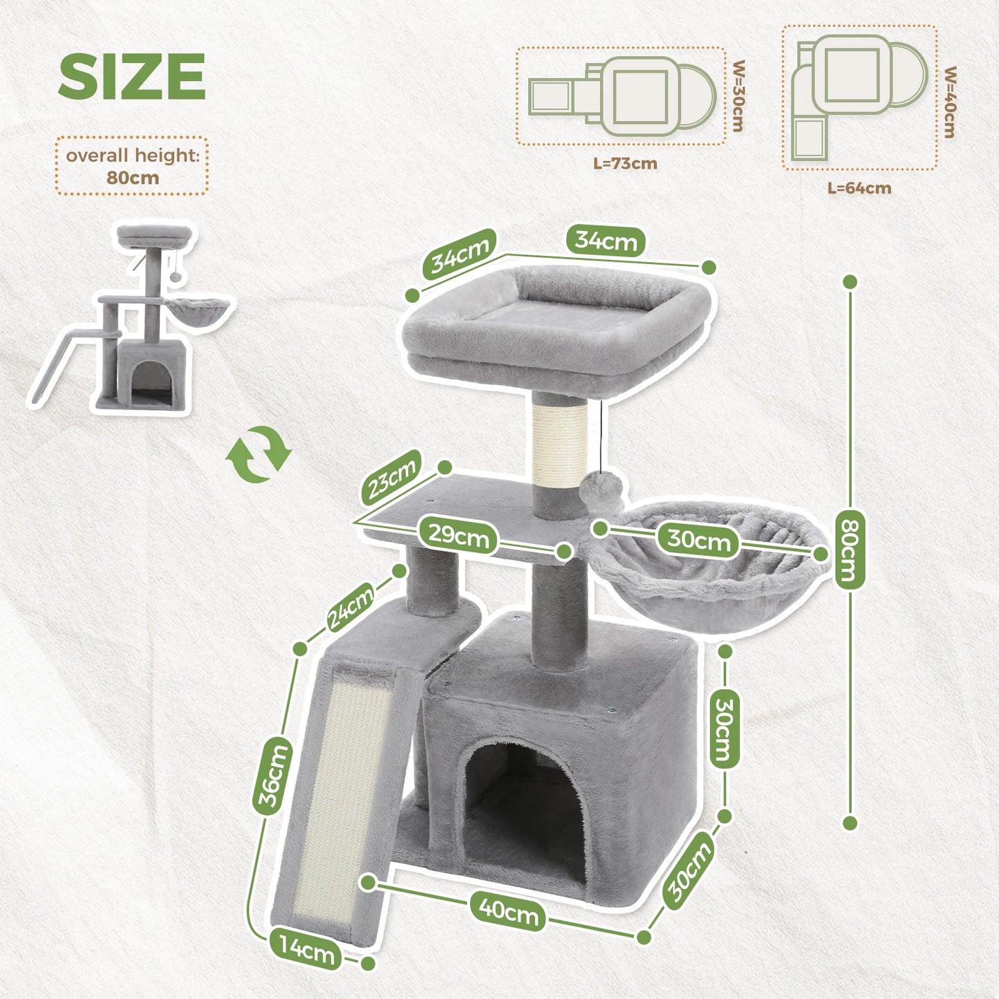 Arbre à chat Compact Meuble-MeowGriff