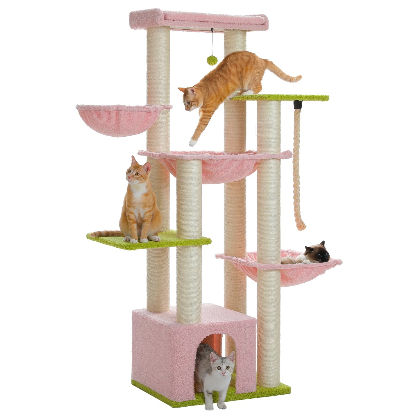 Meuble arbre à chat minimaliste s'intégrant parfaitement à un intérieur moderne Arbre à chat modulaire peu encombrant avec hamacs amovibles et lavables