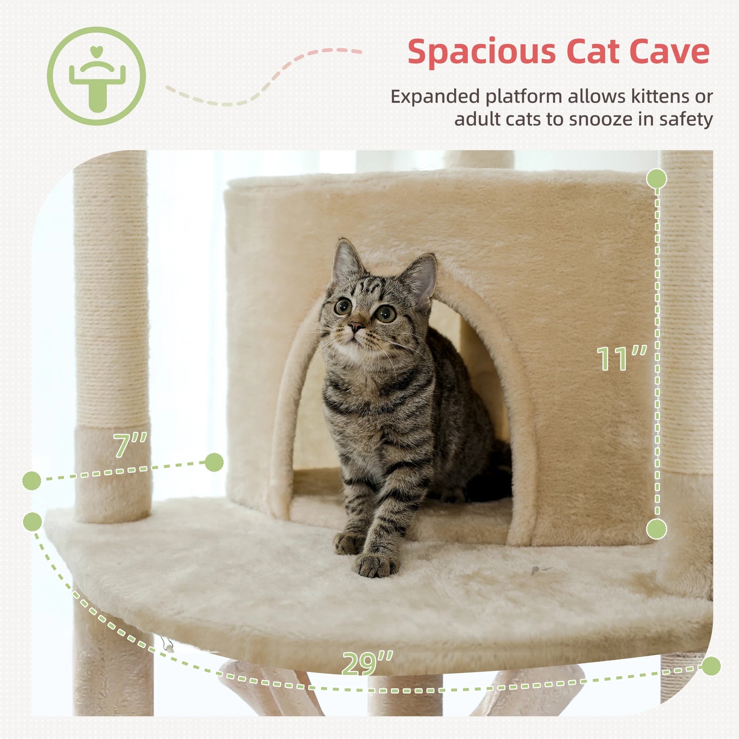 Arbre à chat réglable du sol au plafond avec 9 poteaux à griffer en sisal, condo douillet, hamac en peluche, perchoirs et balle à ressort – grand centre d’activité vertical multi-chats idéal pour les grandes famille