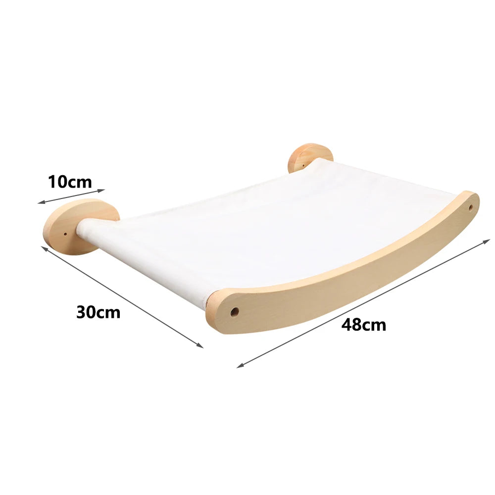 Meuble mural pour chat avec étagère flottante, poteau à griffer en sisal, perchoirs d’escalade, hamac douillet et marches murales – aire de jeux intérieure verticale pour chat, peu encombrante, pour dormir, jouer et s