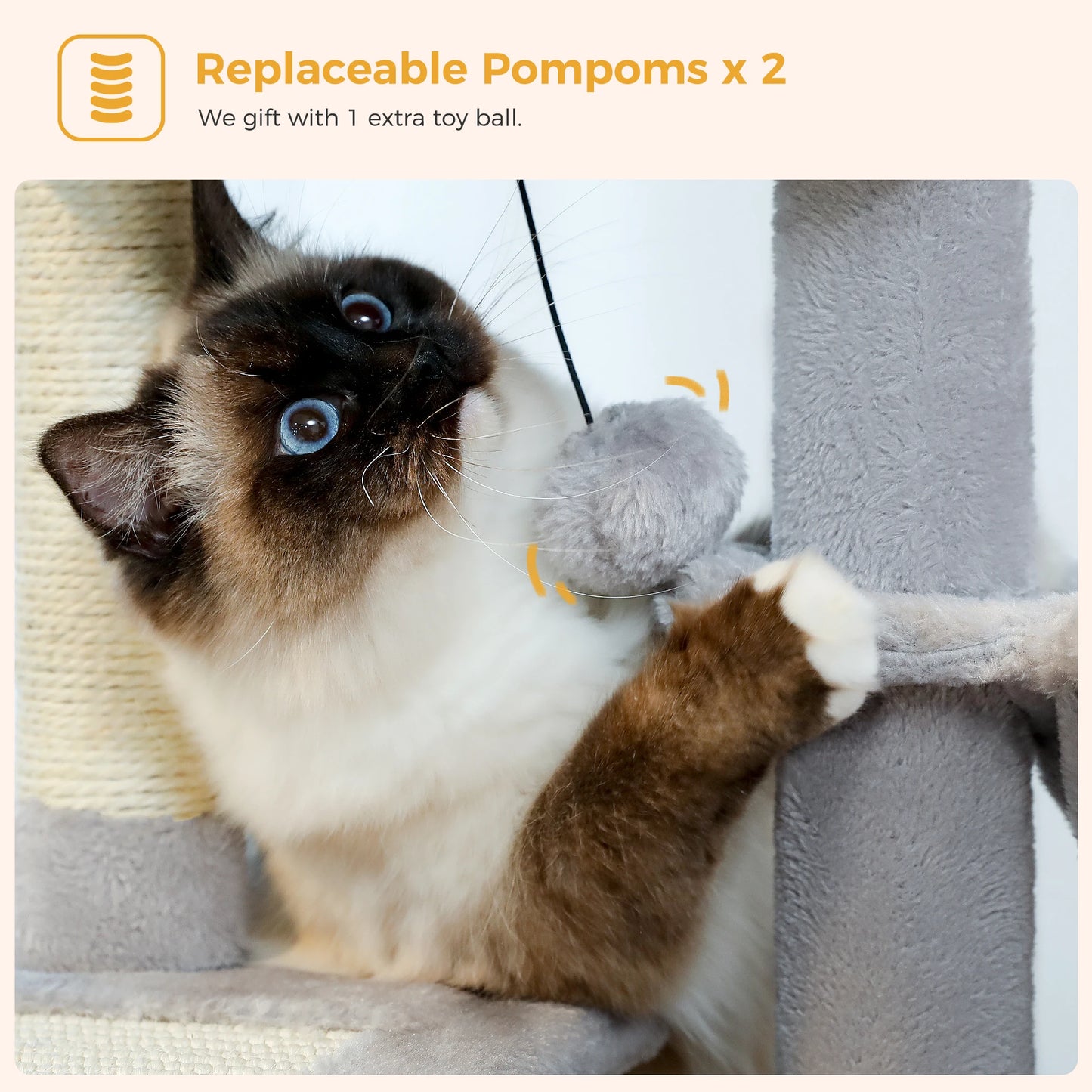 Tour pour chat réglable à 5 niveaux, du sol au plafond, avec poteaux à griffer en sisal, hamac en peluche et jouet suspendu – Design moderne en forme de cactus pour les jeux d'intérieur de plusieurs chats