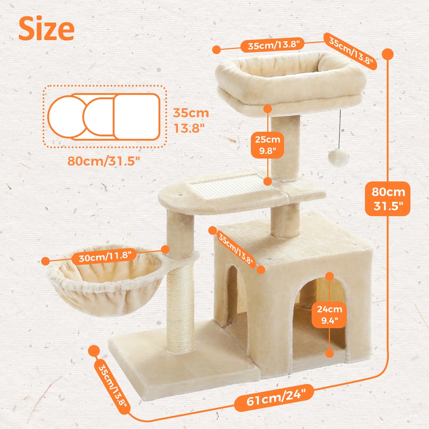 Tour pour chat réglable à 5 niveaux, du sol au plafond, avec poteaux à griffer en sisal, hamac en peluche et jouet suspendu – Design moderne en forme de cactus pour les jeux d'intérieur de plusieurs chats