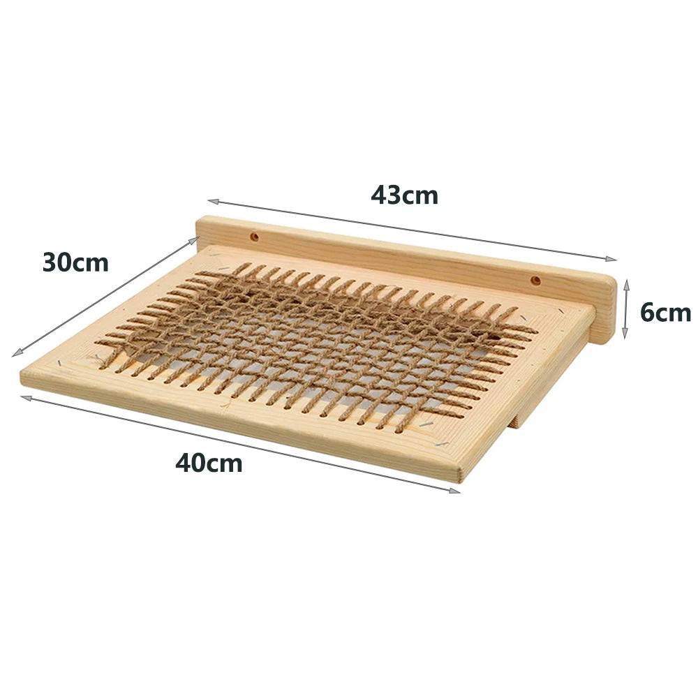Meuble mural pour chat avec étagère flottante, poteau à griffer en sisal, perchoirs d’escalade, hamac douillet et marches murales – aire de jeux intérieure verticale pour chat, peu encombrante, pour dormir, jouer et s