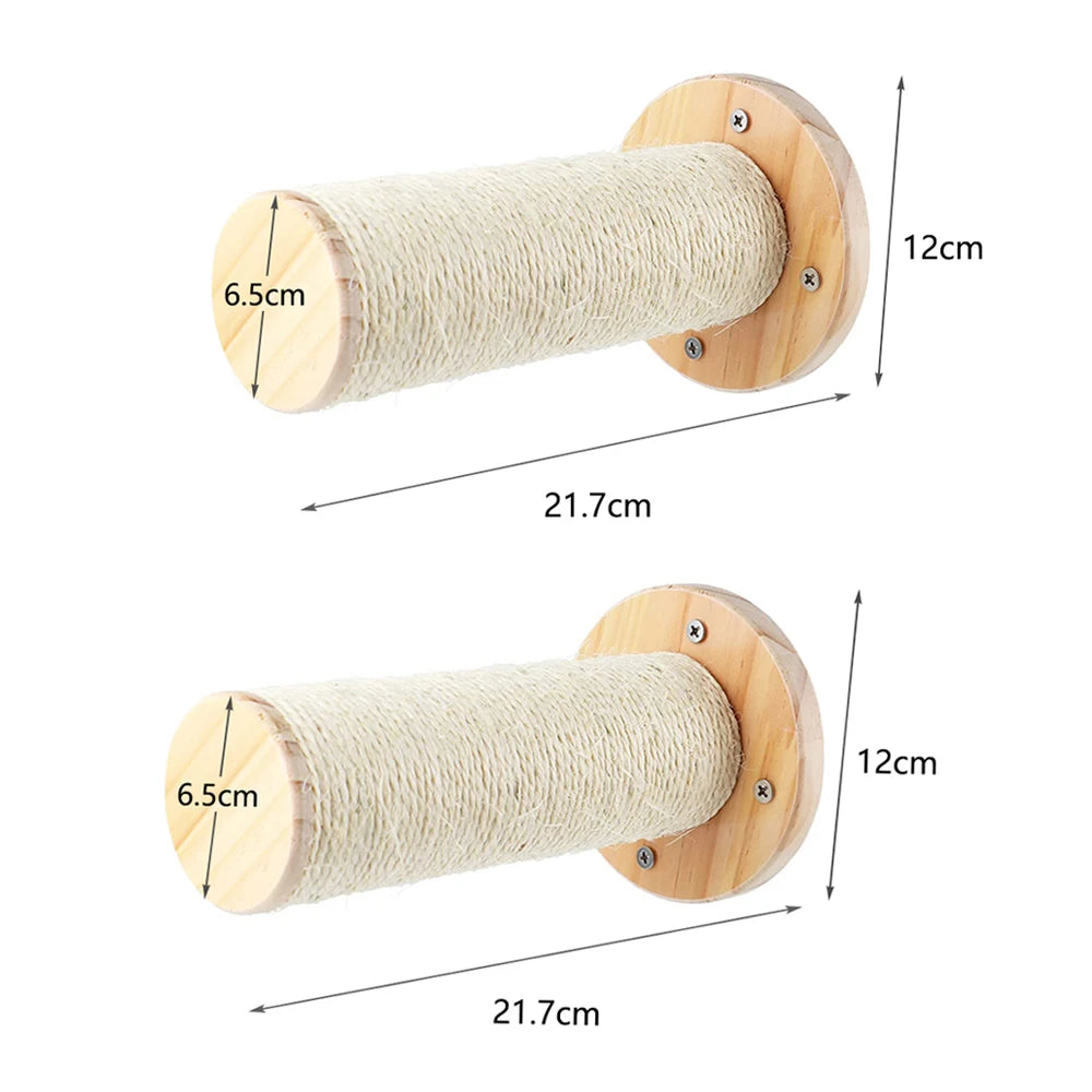 Meuble mural pour chat avec étagère flottante, poteau à griffer en sisal, perchoirs d’escalade, hamac douillet et marches murales – aire de jeux intérieure verticale pour chat, peu encombrante, pour dormir, jouer et s