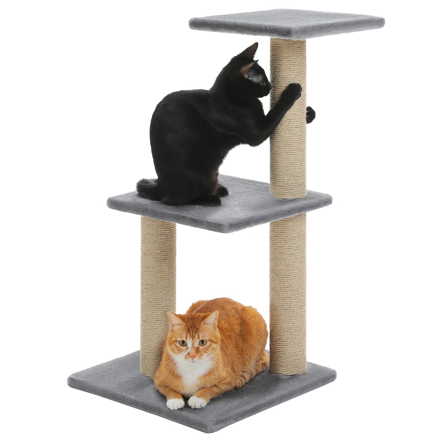 Tour pour chat réglable à 5 niveaux, du sol au plafond, avec poteaux à griffer en sisal, hamac en peluche et jouet suspendu – Design moderne en forme de cactus pour les jeux d'intérieur de plusieurs chats