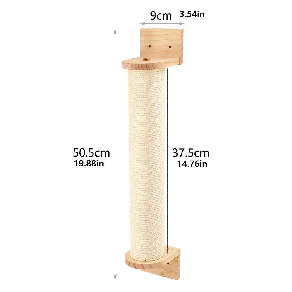 Étagère murale d’escalade pour chat avec échelle, marches, poteau à griffer en sisal, lit douillet et cachette – Tour d’arbre à chat modulaire d’intérieur et accessoires de mobilier pour animaux