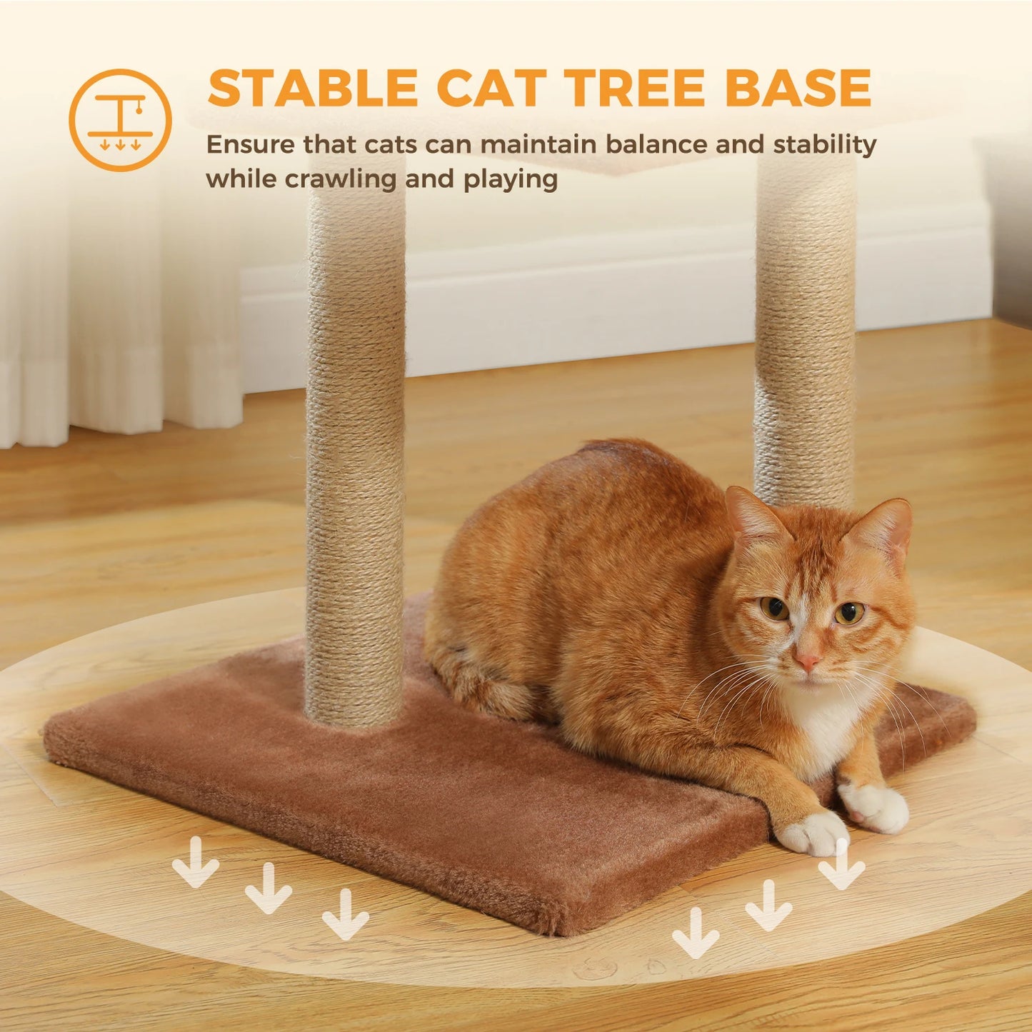 Tour pour chat réglable à 5 niveaux, du sol au plafond, avec poteaux à griffer en sisal, hamac en peluche et jouet suspendu – Design moderne en forme de cactus pour les jeux d'intérieur de plusieurs chats