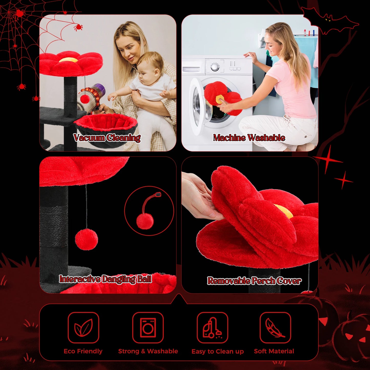Arbre à chat tour cactus pour petits chats avec rampe à griffer en sisal, hamac douillet, condo pour chat et perchoir supérieur amovible – Aire de jeux compacte pour chat d’intérieur.