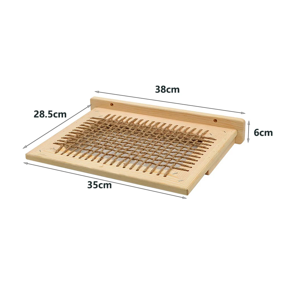 Meuble mural pour chat avec étagère flottante, poteau à griffer en sisal, perchoirs d’escalade, hamac douillet et marches murales – aire de jeux intérieure verticale pour chat, peu encombrante, pour dormir, jouer et s