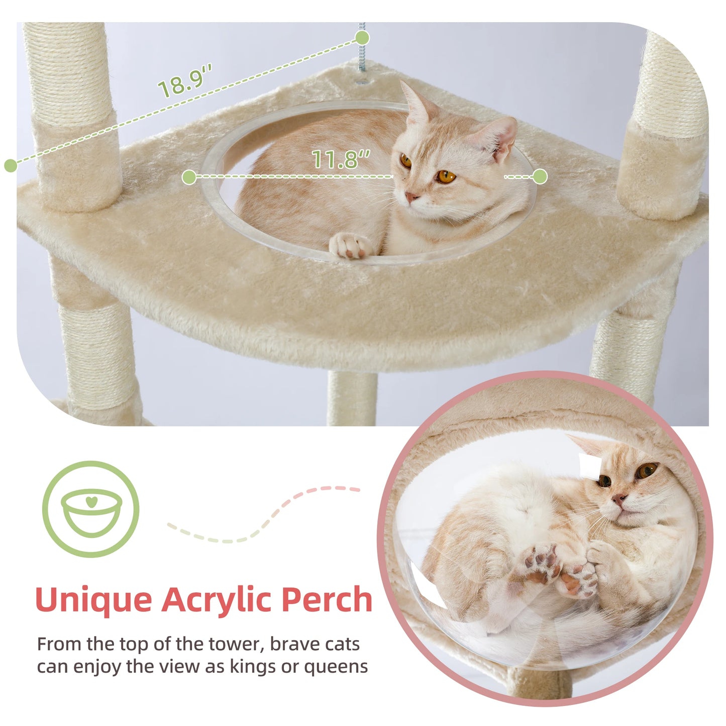 Arbre à chat réglable du sol au plafond avec 9 poteaux à griffer en sisal, condo douillet, hamac en peluche, perchoirs et balle à ressort – grand centre d’activité vertical multi-chats idéal pour les grandes famille
