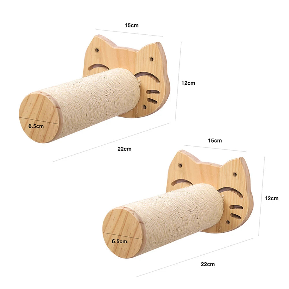 Ensemble d’étagères murales pour chat en forme de lune avec hamac, perchoirs, échelle et marches en bois massif – mobilier d’escalade intérieur élégant pour chat, pour l’activité, le repos et le jeu.