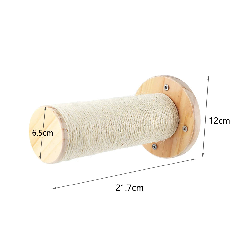 Meuble mural pour chat avec étagère flottante, poteau à griffer en sisal, perchoirs d’escalade, hamac douillet et marches murales – aire de jeux intérieure verticale pour chat, peu encombrante, pour dormir, jouer et s
