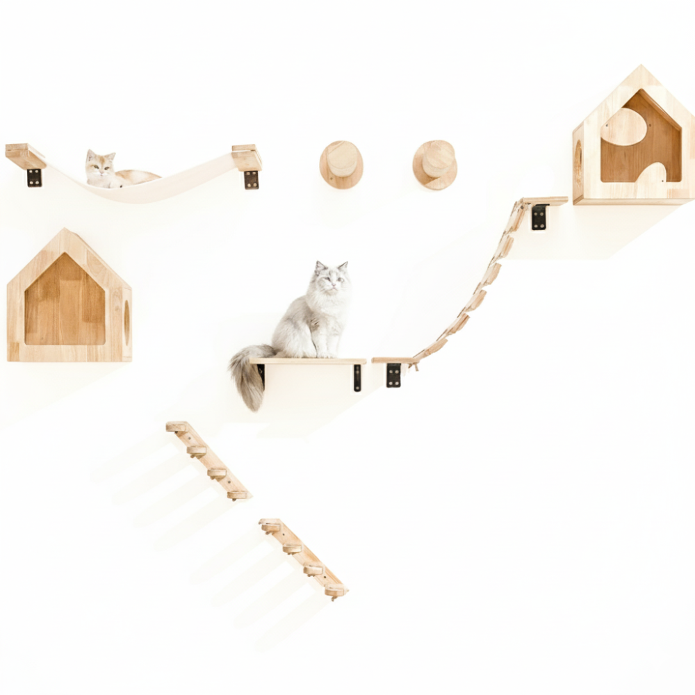 Meuble Mural pour Chat Bois Design