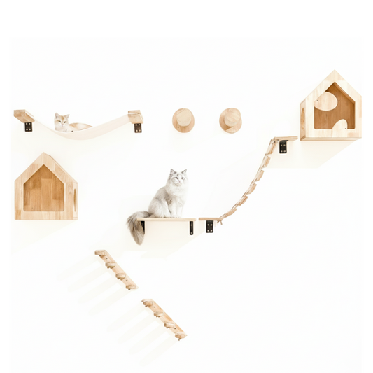 Meuble Mural pour Chat Bois Design