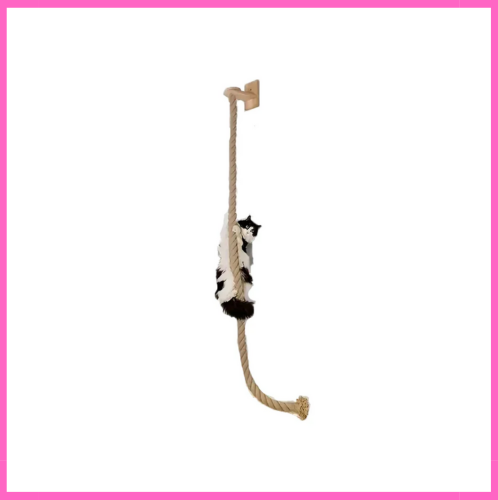 Corde à grimper en bois massif pour chat avec sisal