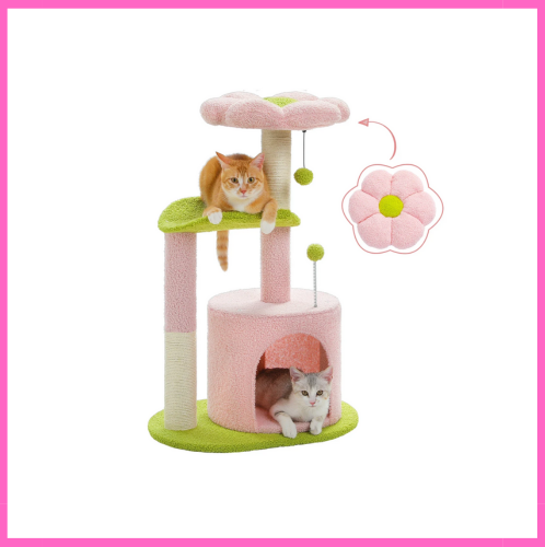 Arbre à chat moderne à plusieurs niveaux avec coins détente