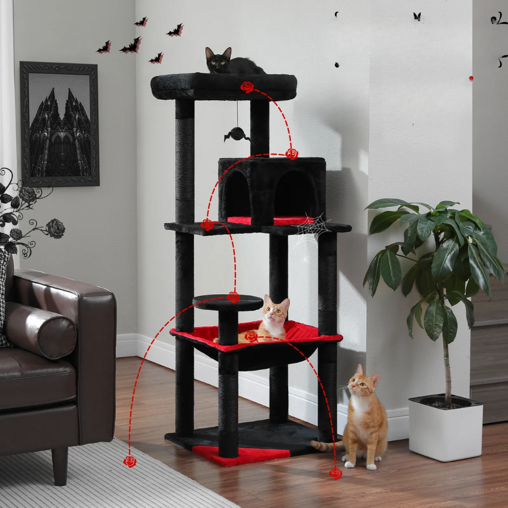 Tour à chat Gothique Noir Rouge