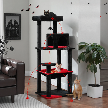 Tour à chat Gothique Noir Rouge