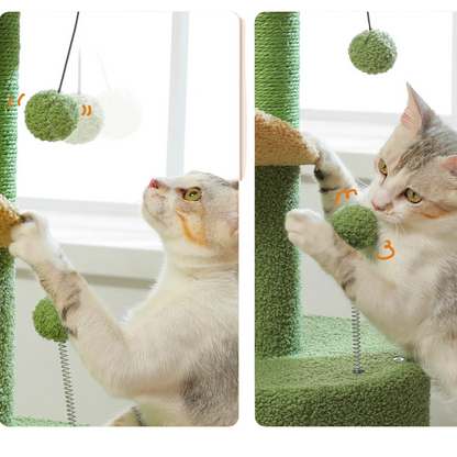 Arbre à chat moderne à plusieurs niveaux avec coins détente