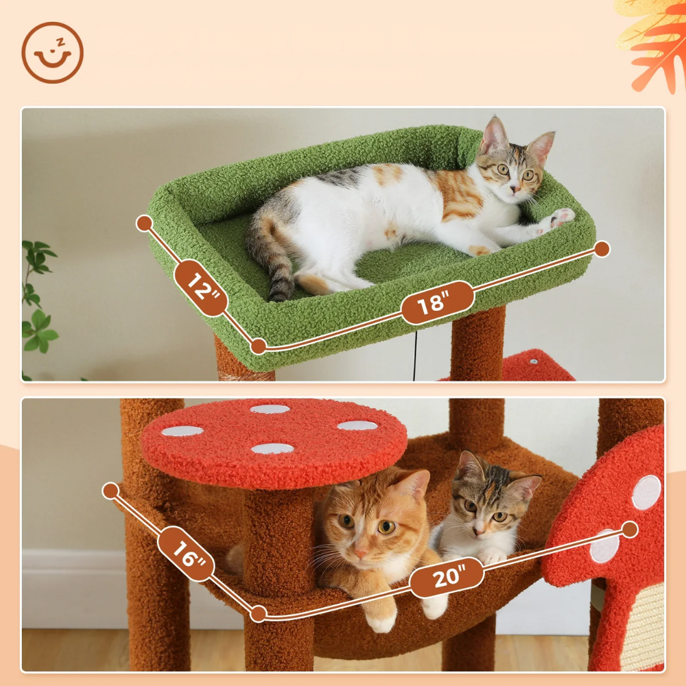 Condo pour chat Champignon avec hamac