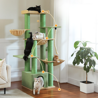 Château robuste à 7 niveaux pour chats