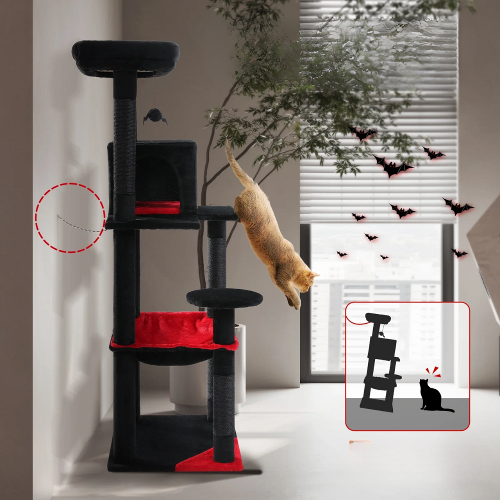 Tour à chat Gothique Noir Rouge