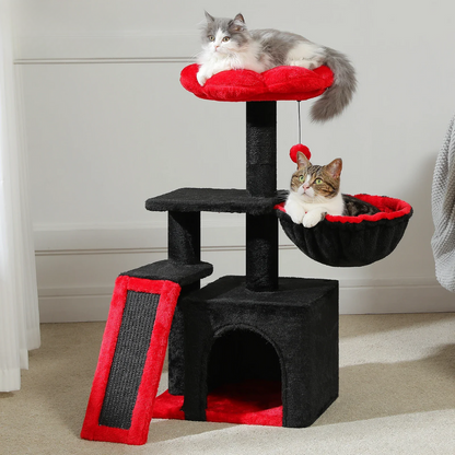 Arbre à chat moderne avec motif floral