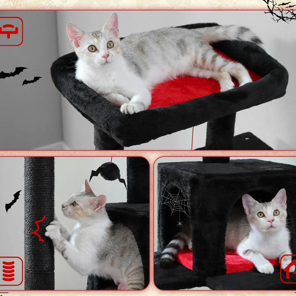 Tour à chat Gothique Noir Rouge