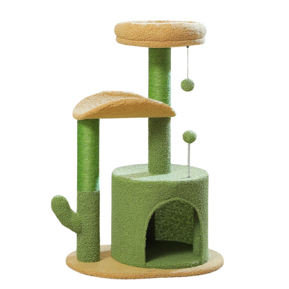 Arbre à chat moderne à plusieurs niveaux avec coins détente