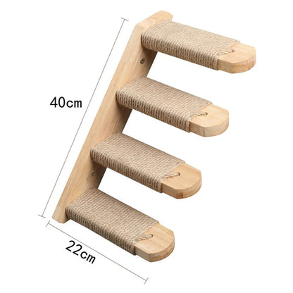 Corde à grimper en bois massif pour chat avec sisal