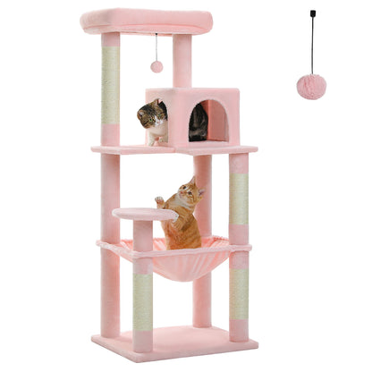 Condo pour chat rose de luxe avec hamac