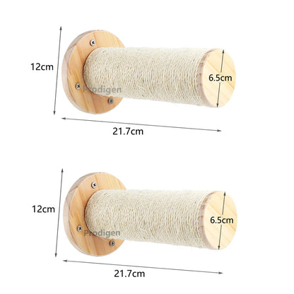 Étagère murale d’escalade pour chat avec échelle, marches, poteau à griffer en sisal, lit douillet et cachette – Tour d’arbre à chat modulaire d’intérieur et accessoires de mobilier pour animaux