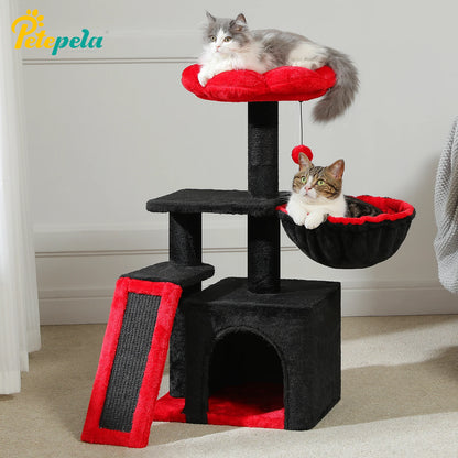 Arbre à chat tour cactus pour petits chats avec rampe à griffer en sisal, hamac douillet, condo pour chat et perchoir supérieur amovible – Aire de jeux compacte pour chat d’intérieur.