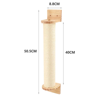 Corde à grimper en bois massif pour chat avec sisal