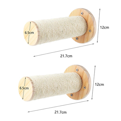 Meuble mural pour chat avec étagère flottante, poteau à griffer en sisal, perchoirs d’escalade, hamac douillet et marches murales – aire de jeux intérieure verticale pour chat, peu encombrante, pour dormir, jouer et s