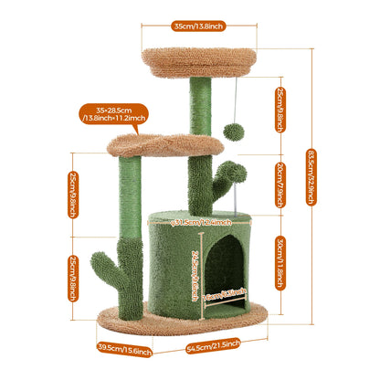 Arbre à chat moderne à plusieurs niveaux avec coins détente