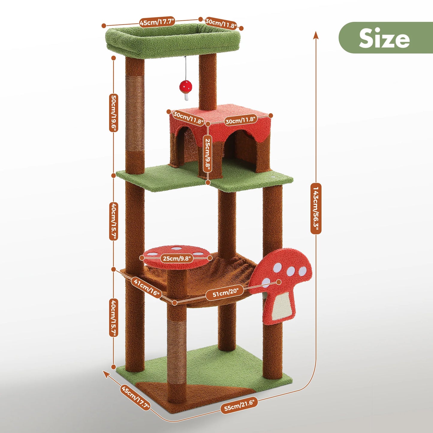 Condo pour chat Champignon avec hamac