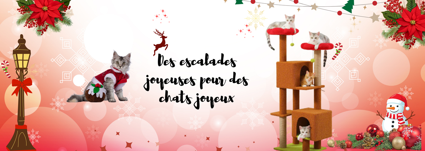 Lit mural en bois pour chat avec plateforme surélevée
