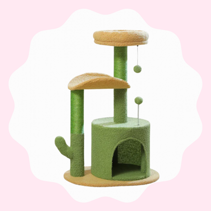 Arbre à chat moderne à plusieurs niveaux avec coins détente