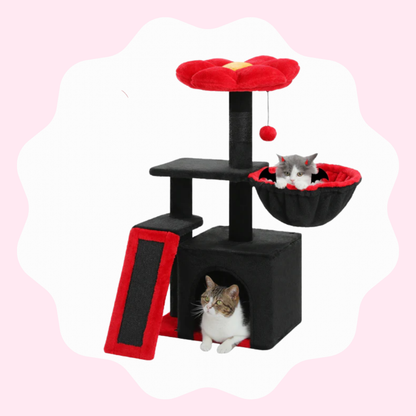 Arbre à chat moderne avec motif floral