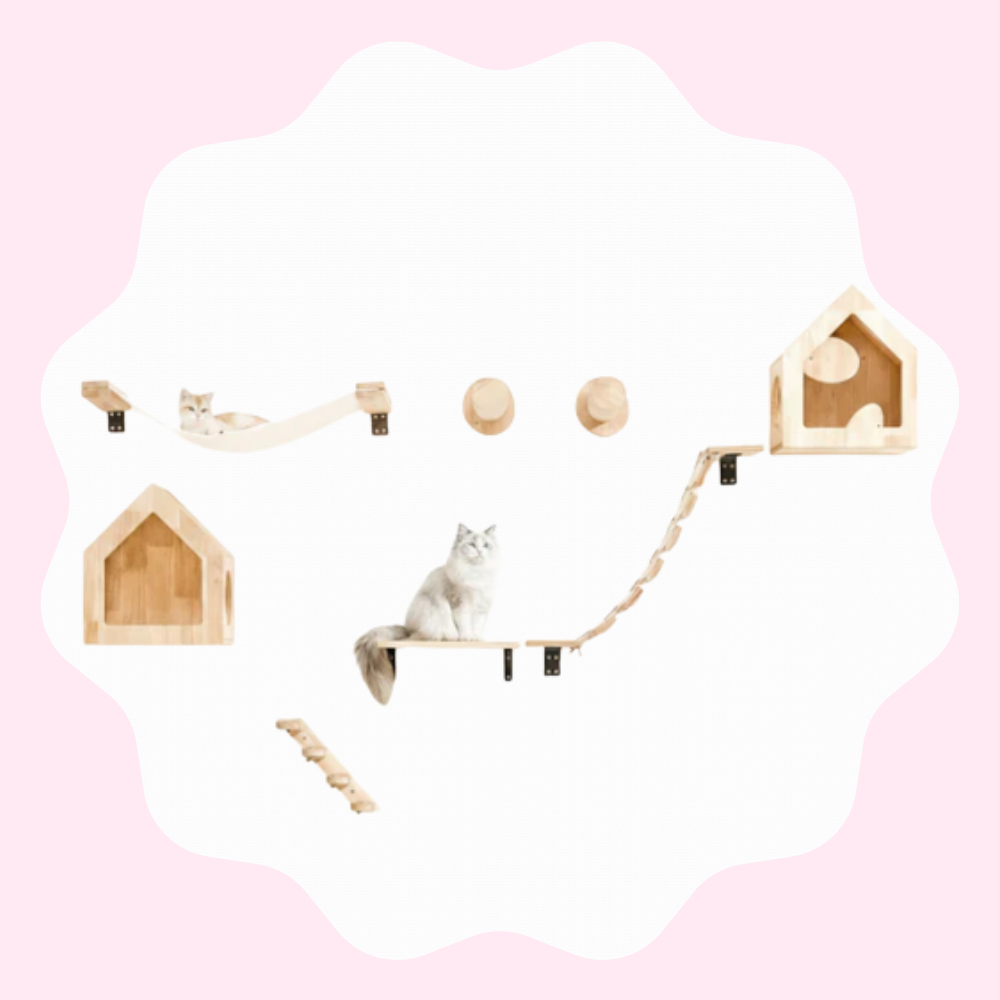 Meuble Mural pour Chat Bois Design