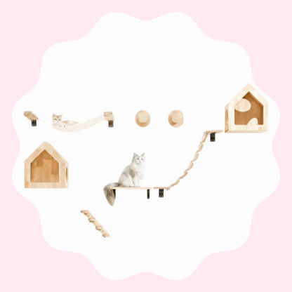 Meuble Mural pour Chat Bois Design